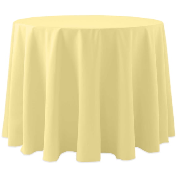 Ultimate Textile (10 Pack) Cotton-feel 60-Inch Round Tablecloth - for Wedding and Banquet, Hotel or Home Fine Dining use, Cornsilk Light Yellow