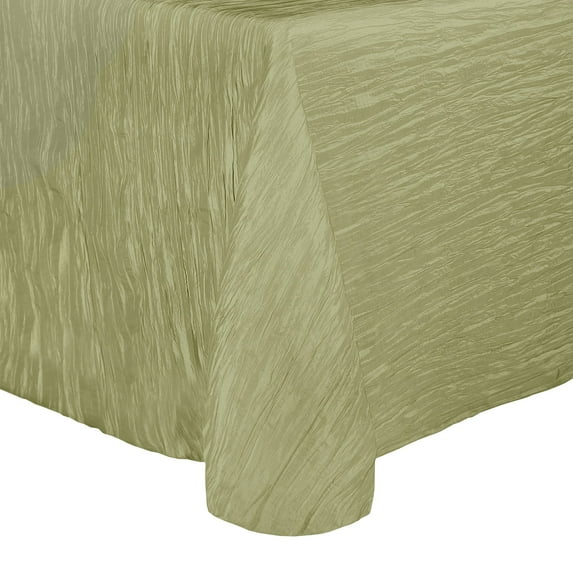 Ultimate Textile (10 Pack) Crinkle Taffeta - Delano 90 x 156-Inch Rectangular Tablecloth - for Party, Wedding, Home Dining, Hotel and Catering use, Willow Green