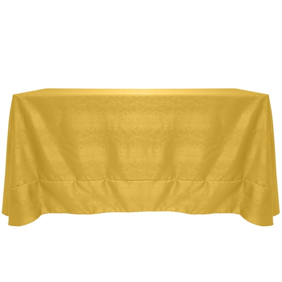 Ultimate Textile (10 Pack) Damask Kenya 108 x 132-Inch Rectangular Tablecloth - Home Dining Collection - Snakeskin Jacquard Design, Flax Gold