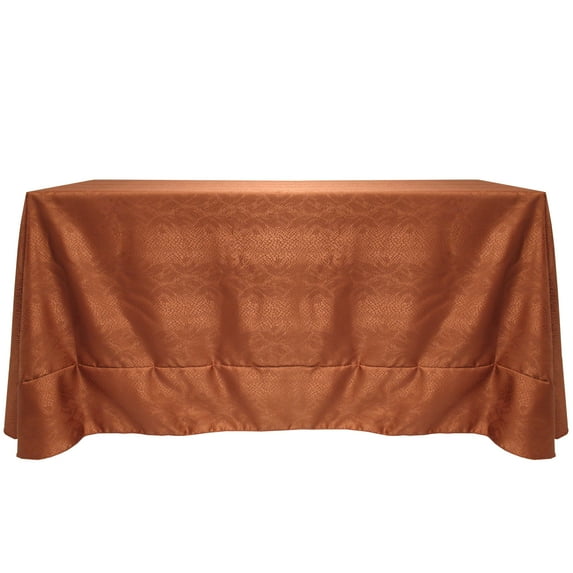 Ultimate Textile (10 Pack) Damask Kenya 108 x 156-Inch Rectangular Tablecloth - Home Dining Collection - Snakeskin Jacquard Design, Sienna Burnt Orange