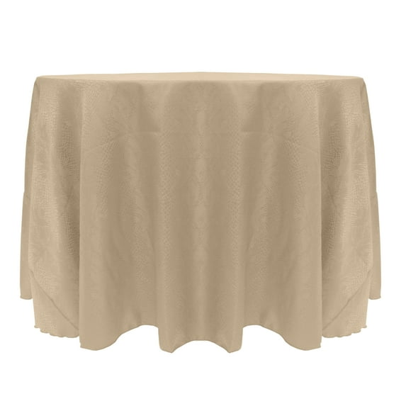Ultimate Textile (10 Pack) Damask Kenya 60-Inch Round Tablecloth - Home Dining Collection - Snakeskin Jacquard Design, Sand Beige