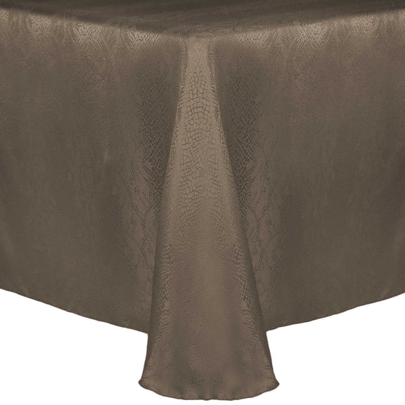 Ultimate Textile (10 Pack) Damask Kenya 60 x 84-Inch Oval Tablecloth - Home Dining Collection - Snakeskin Jacquard Design, Sand Beige