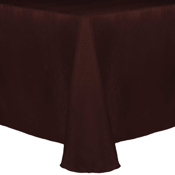 Ultimate Textile (10 Pack) Damask Kenya 72 x 120-Inch Oval Tablecloth - Home Dining Collection - Snakeskin Jacquard Design, Chocolate Brown