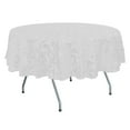 thumbnail image 1 of Ultimate Textile (10 Pack) Damask Melrose 72-Inch Round Tablecloth - Home Dining Collection - Floral Leaf Scroll Jacquard Design, White, 1 of 3