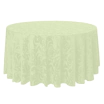 Ultimate Textile (10 Pack) Damask Melrose 84-Inch Round Tablecloth - Home Dining Collection - Floral Leaf Scroll Jacquard Design, Ivory Cream