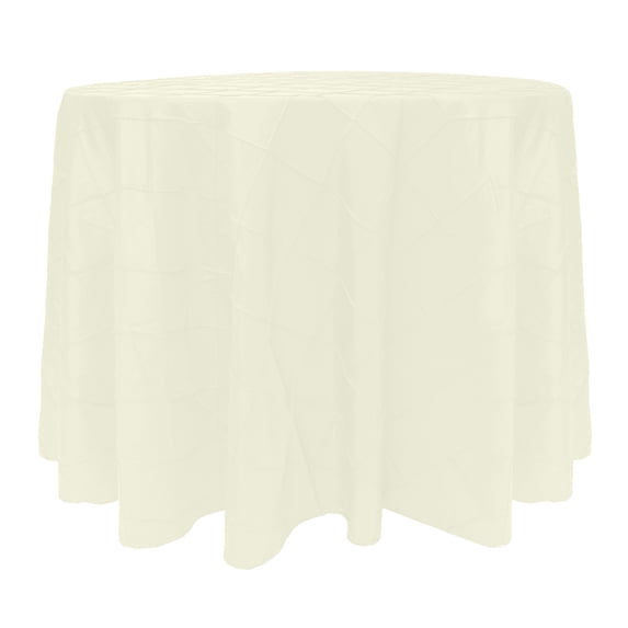 Ultimate Textile (10 Pack) Embroidered Pintuck Taffeta 120-Inch Round Tablecloth Ivory Cream