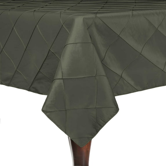 Ultimate Textile (10 Pack) Embroidered Pintuck Taffeta 72 x 120-Inch Rectangle Tablecloth Aspen Mist