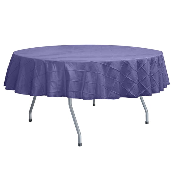 Ultimate Textile (10 Pack) Embroidered Pintuck Taffeta 84-Inch Round Tablecloth Lavender Wisteria