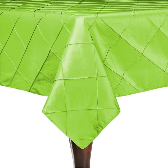 Ultimate Textile (10 Pack) Embroidered Pintuck Taffeta 90 x 90-Inch Square Tablecloth Apple Lime Green