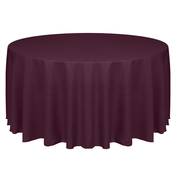 Ultimate Textile (10 Pack) Faux Burlap - Havana 114-Inch Round Tablecloth - Basket Weave, Burgundy Red