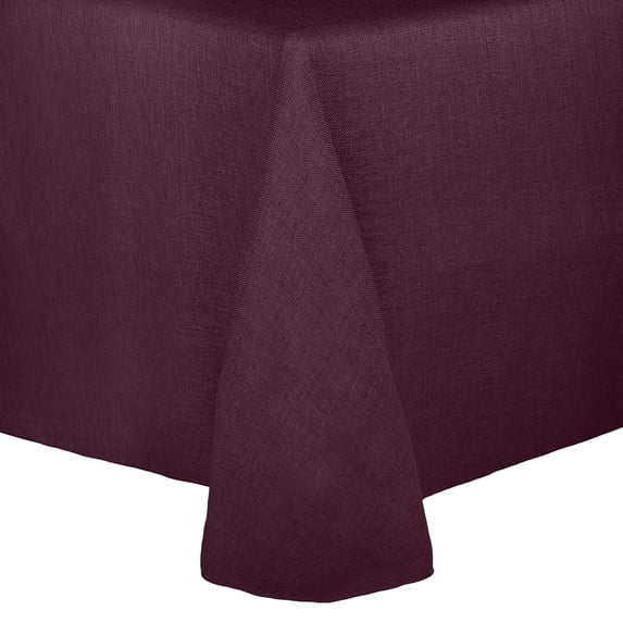 Ultimate Textile (10 Pack) Faux Burlap - Havana 120 x 120-Inch Square Tablecloth - Basket Weave, Burgundy Red