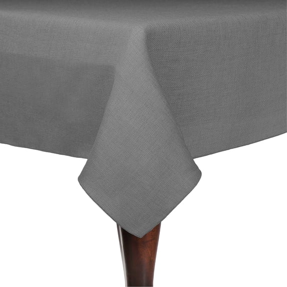 Ultimate Textile (10 Pack) Faux Burlap - Havana 54 x 96-Inch Rectangular Tablecloth - Basket Weave, Charcoal Grey