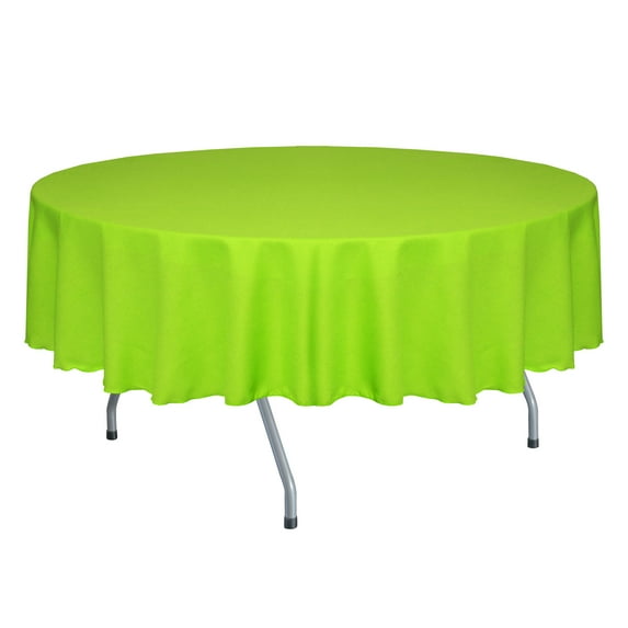Ultimate Textile (10 Pack) Faux Burlap - Havana 58-Inch Round Tablecloth - Basket Weave, Lime Green