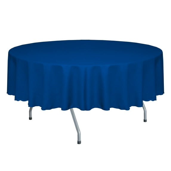 Ultimate Textile (10 Pack) Faux Burlap - Havana 58-Inch Round Tablecloth - Basket Weave, Royal Blue