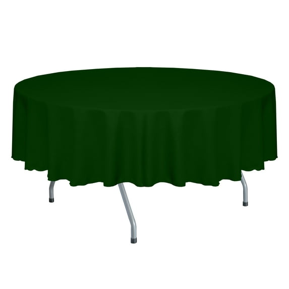 Ultimate Textile (10 Pack) Faux Burlap - Havana 72-Inch Round Tablecloth - Basket Weave, Hunter Green