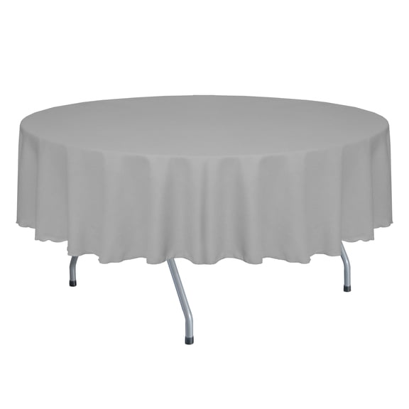 Ultimate Textile (10 Pack) Faux Burlap - Havana 72-Inch Round Tablecloth - Basket Weave, Silver Grey