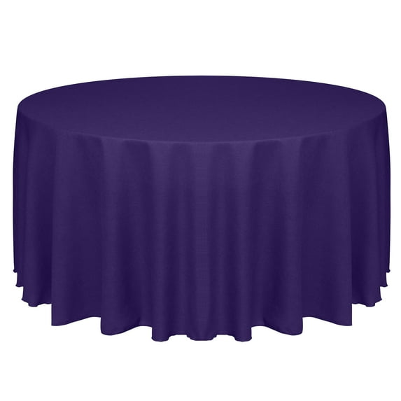 Ultimate Textile (10 Pack) Faux Burlap - Havana 96-Inch Round Tablecloth - Basket Weave, Purple