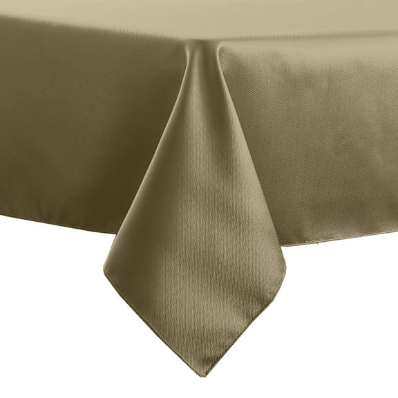 Ultimate Textile (10 Pack) Herringbone - Fandango 60 x 90-Inch Rectangular Tablecloth, Natural