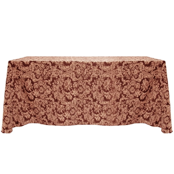 Ultimate Textile (10 Pack) Miranda 108 x 156-Inch Rectangular Damask Tablecloth - Jacquard Weave, Bordeaux
