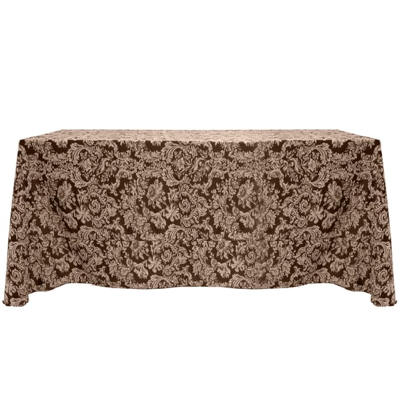Ultimate Textile (10 Pack) Miranda 90 x 132-Inch Rectangular Damask Tablecloth - Jacquard Weave, Chocolate Brown