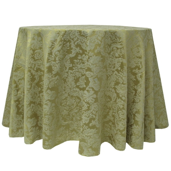 Ultimate Textile (10 Pack) Miranda 96-Inch Round Damask Tablecloth - Jacquard Weave, Sage Green