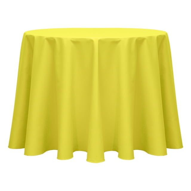 Ultimate Textile (10 Pack) Poly-cotton Twill 108-Inch Round Tablecloth - for Restaurant and Catering, Hotel or Home Dining use, Lemon Yellow