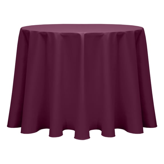 Ultimate Textile (10 Pack) Poly-cotton Twill 114-Inch Round Tablecloth - for Restaurant and Catering, Hotel or Home Dining use, Burgundy Dark Red