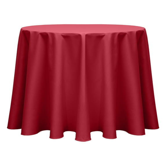 Ultimate Textile (10 Pack) Poly-cotton Twill 120-Inch Round Tablecloth - for Restaurant and Catering, Hotel or Home Dining use, Red