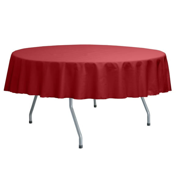 Ultimate Textile (10 Pack) Poly-cotton Twill 60-Inch Round Tablecloth - for Restaurant and Catering, Hotel or Home Dining use, Red