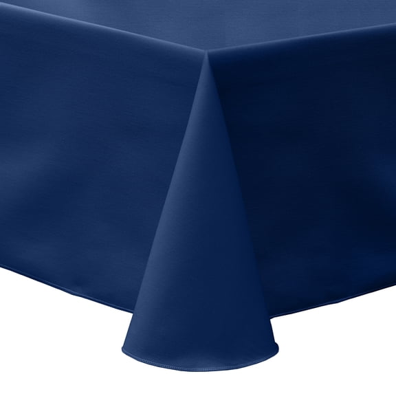 Ultimate Textile (10 Pack) Poly-cotton Twill 60 x 84-Inch Oval Tablecloth - for Home Dining Tables, Navy Blue