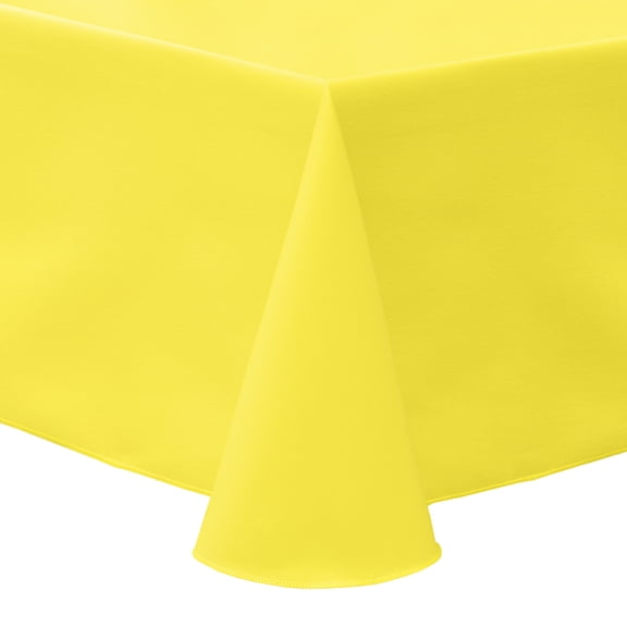 Ultimate Textile (10 Pack) Poly-cotton Twill 70 x 104-Inch Oval Tablecloth - for Home Dining Tables, Lemon Yellow