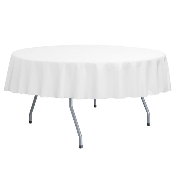 Ultimate Textile (10 Pack) Poly-cotton Twill 72-Inch Round Tablecloth - for Restaurant and Catering, Hotel or Home Dining use, White