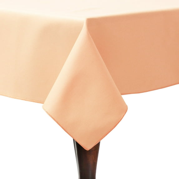 Ultimate Textile (10 Pack) Poly-cotton Twill 72 x 108-Inch Rectangular Tablecloth - for Restaurant and Catering, Hotel or Home Dining use, Peach