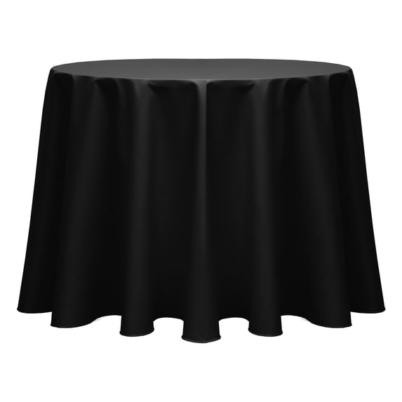 Ultimate Textile (10 Pack) Poly-cotton Twill 84-Inch Round Tablecloth - for Restaurant and Catering, Hotel or Home Dining use, Black