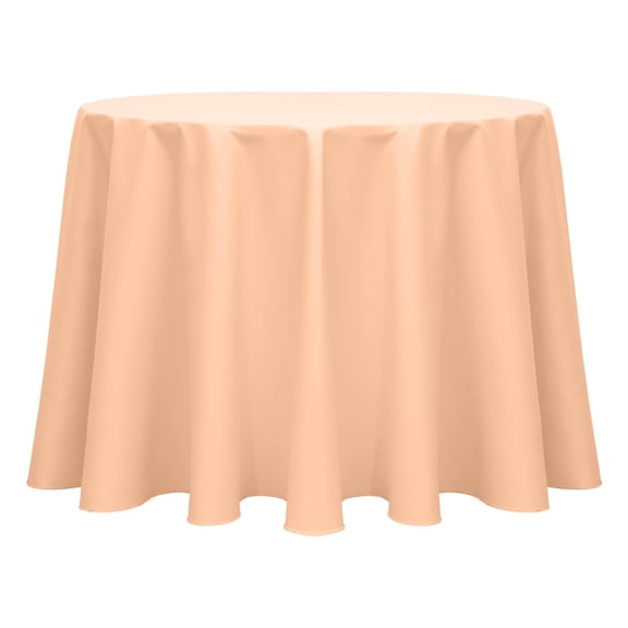 Ultimate Textile (10 Pack) Poly-cotton Twill 84-Inch Round Tablecloth - for Restaurant and Catering, Hotel or Home Dining use, Peach