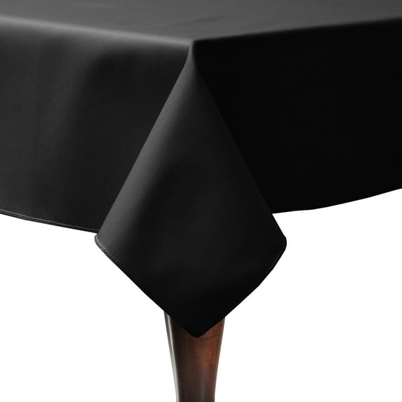 Ultimate Textile (10 Pack) Poly-cotton Twill 90 x 90-Inch Square Tablecloth - for Restaurant and Catering, Hotel or Home Dining use, Black