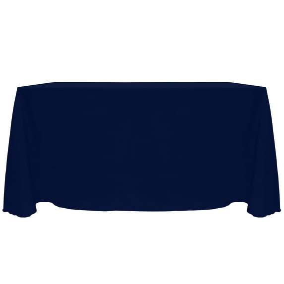 Ultimate Textile (10 Pack) Reversible Shantung Satin - Majestic 108 x 156-Inch Rectangular Tablecloth - for Weddings, Home Parties and Special Event use, Navy Blue