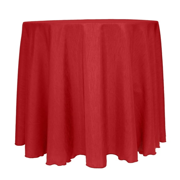 Ultimate Textile (10 Pack) Reversible Shantung Satin - Majestic 114-Inch Round Tablecloth - for Weddings, Home Parties and Special Event use, Holiday Red