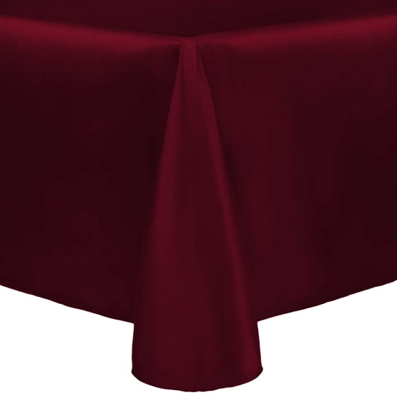 Ultimate Textile (10 Pack) Reversible Shantung Satin - Majestic 52 x 70-Inch Oval Tablecloth - for Home Dining Tables, Burgundy Red