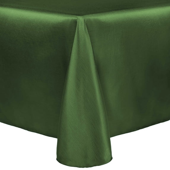 Ultimate Textile (10 Pack) Reversible Shantung Satin - Majestic 52 x 70-Inch Oval Tablecloth - for Home Dining Tables, Moss Green