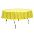 thumbnail image 1 of Ultimate Textile (10 Pack) Reversible Shantung Satin - Majestic 60-Inch Round Tablecloth - for Weddings, Home Parties and Special Event use, Lemon Yellow, 1 of 4