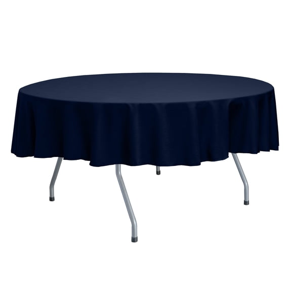 Ultimate Textile (10 Pack) Reversible Shantung Satin - Majestic 60-Inch Round Tablecloth - for Weddings, Home Parties and Special Event use, Navy Blue