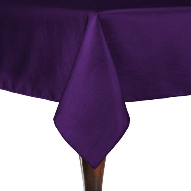 Ultimate Textile (10 Pack) Reversible Shantung Satin - Majestic 60 x 120-Inch Oval Tablecloth - for Home Dining Tables, Purple