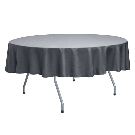 Ultimate Textile (10 Pack) Reversible Shantung Satin - Majestic 72-Inch Round Tablecloth - for Weddings, Home Parties and Special Event use, Charcoal Grey