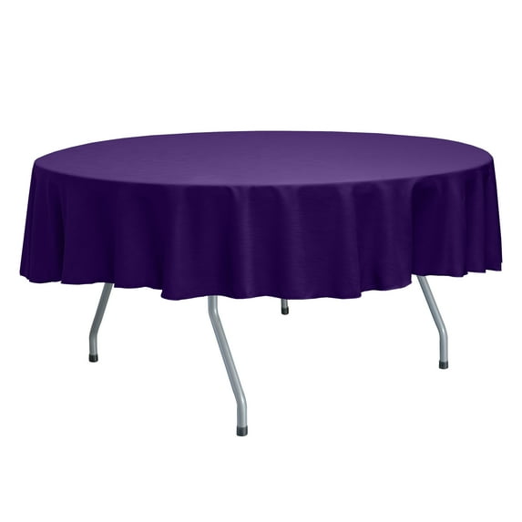 Ultimate Textile (10 Pack) Reversible Shantung Satin - Majestic 84-Inch Round Tablecloth - for Weddings, Home Parties and Special Event use, Purple