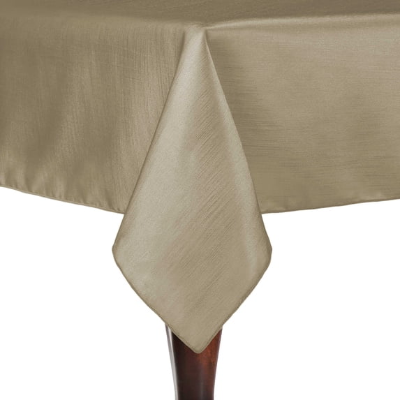 Ultimate Textile (10 Pack) Reversible Shantung Satin - Majestic 84 x 84-Inch Square Tablecloth - for Weddings, Home Parties and Special Event use, Cafe Khaki