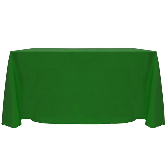 Ultimate Textile (10 Pack) Reversible Shantung Satin - Majestic 90 x 132-Inch Rectangular Tablecloth - for Weddings, Home Parties and Special Event use, Emerald Green