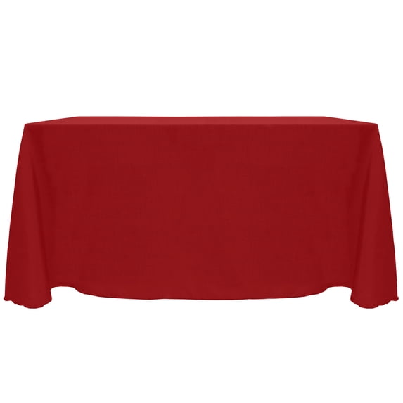 Ultimate Textile (10 Pack) Reversible Shantung Satin - Majestic 90 x 156-Inch Rectangular Tablecloth - for Weddings, Home Parties and Special Event use, Holiday Red
