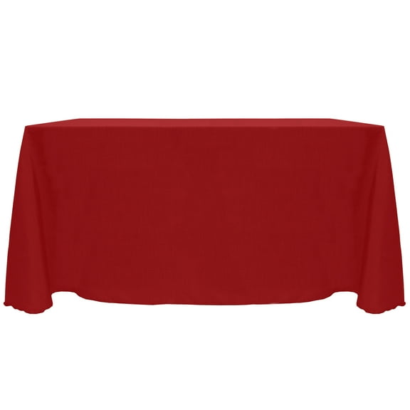 Ultimate Textile (10 Pack) Reversible Shantung Satin - Majestic 90 x 156-Inch Rectangular Tablecloth - for Weddings, Home Parties and Special Event use, Holiday Red