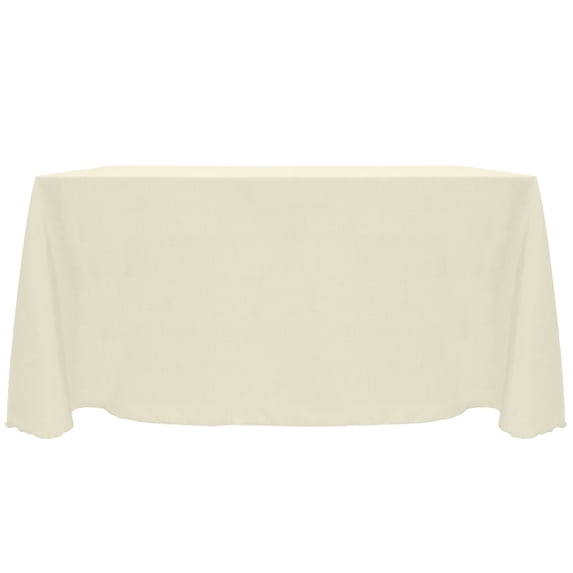 Ultimate Textile (10 Pack) Reversible Shantung Satin - Majestic 90 x 156-Inch Rectangular Tablecloth - for Weddings, Home Parties and Special Event use, Ivory Cream